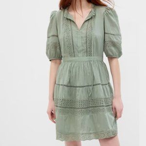 Gap Puff Sleeve Lace Mini Dress
